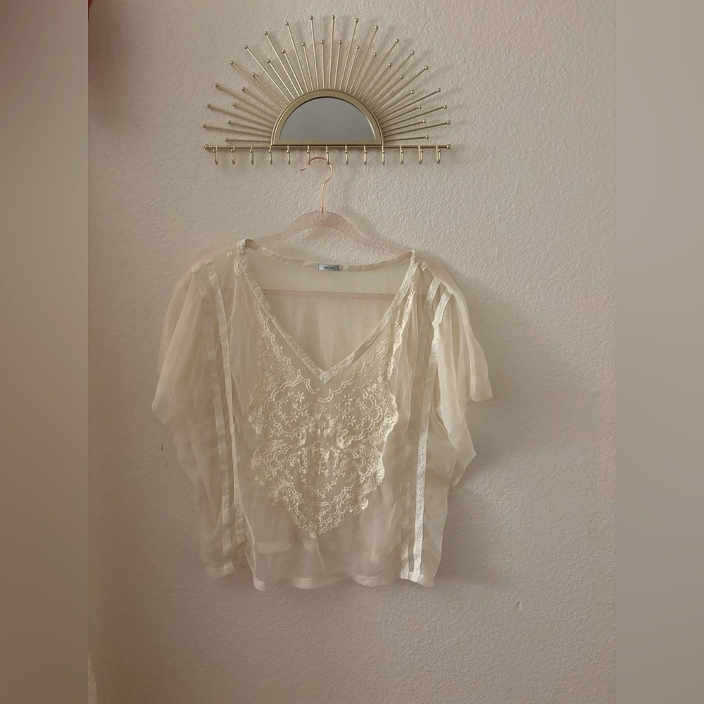 Kimchi Blue Cream Lace Blouse
